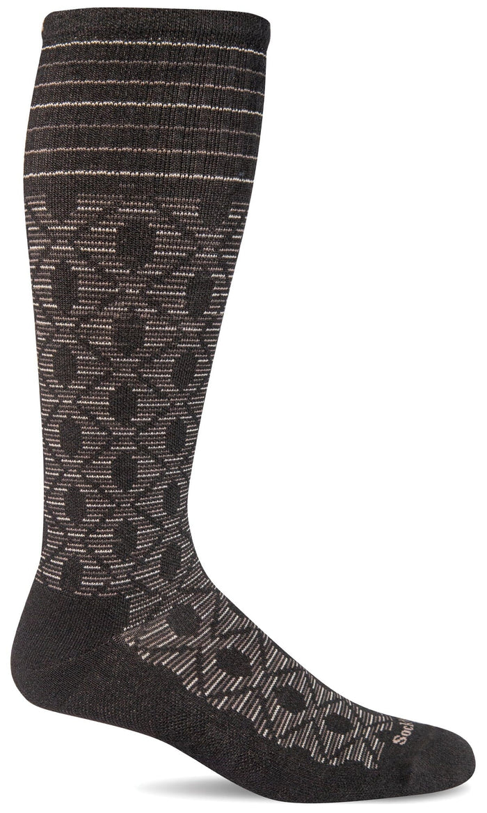 Women's Etched | Moderate Graduated Compression Socks Lifestyle Compression Sockwell S/M Black 