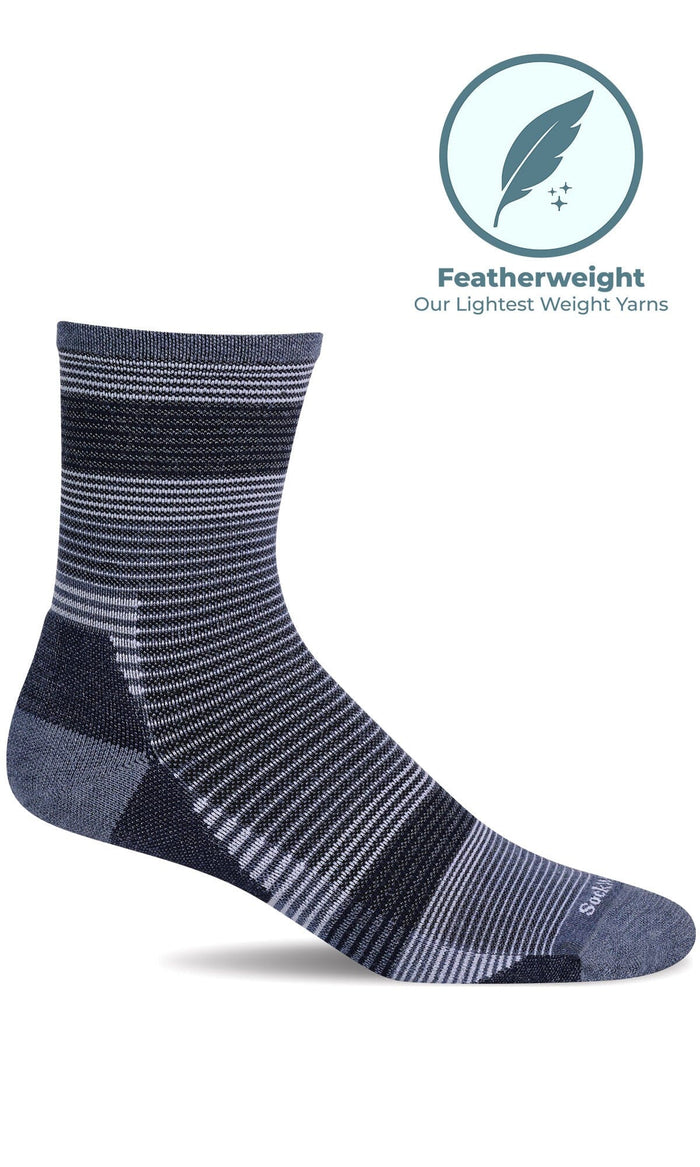 Men's Cadence 3/4 Crew | Moderate Graduated Compression Socks Sport Compression Sockwell M/L Denim 