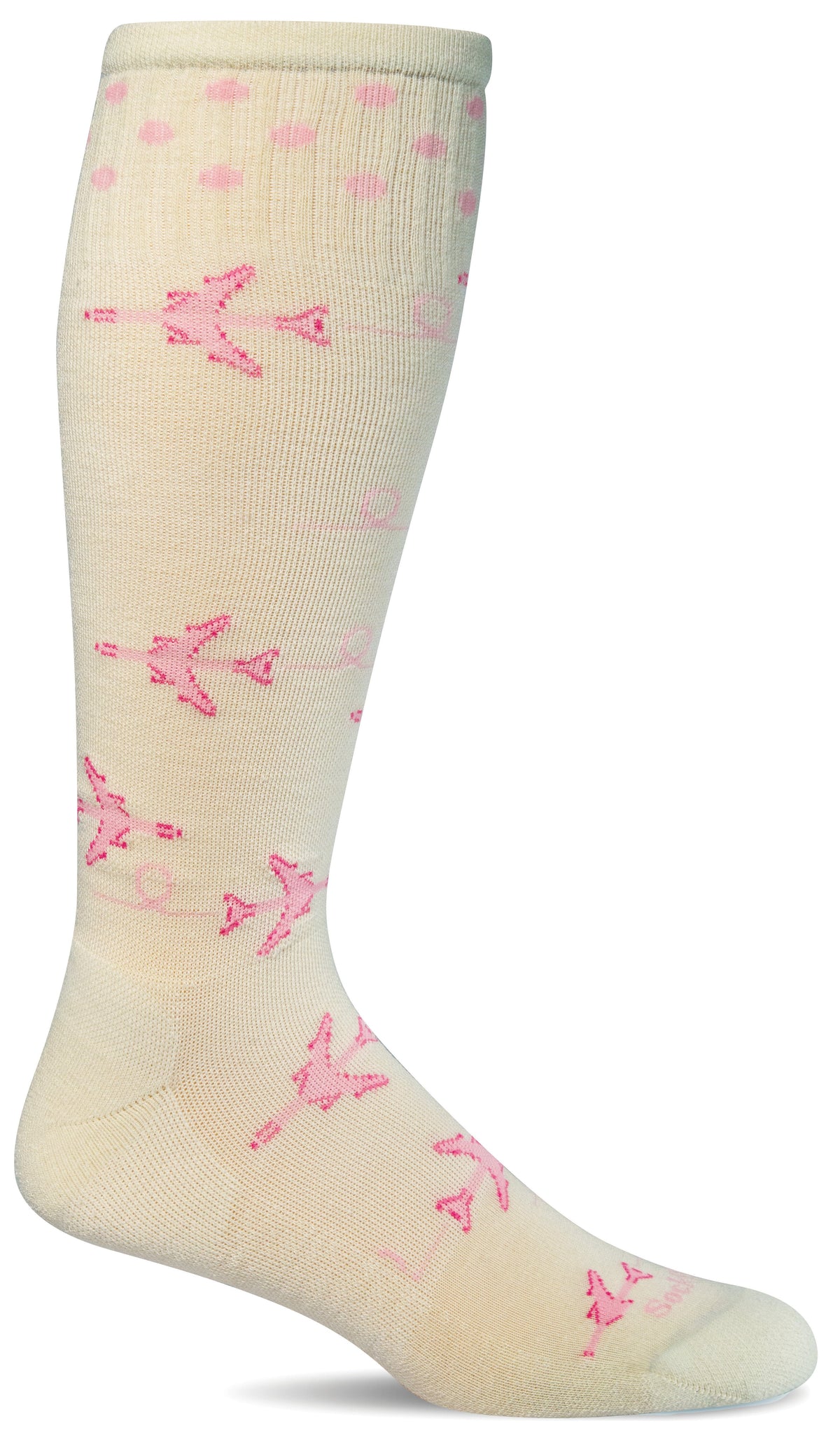 Women's In Flight Fun | Moderate Graduated Compression Socks Lifestyle Compression Sockwell S/M Natural 