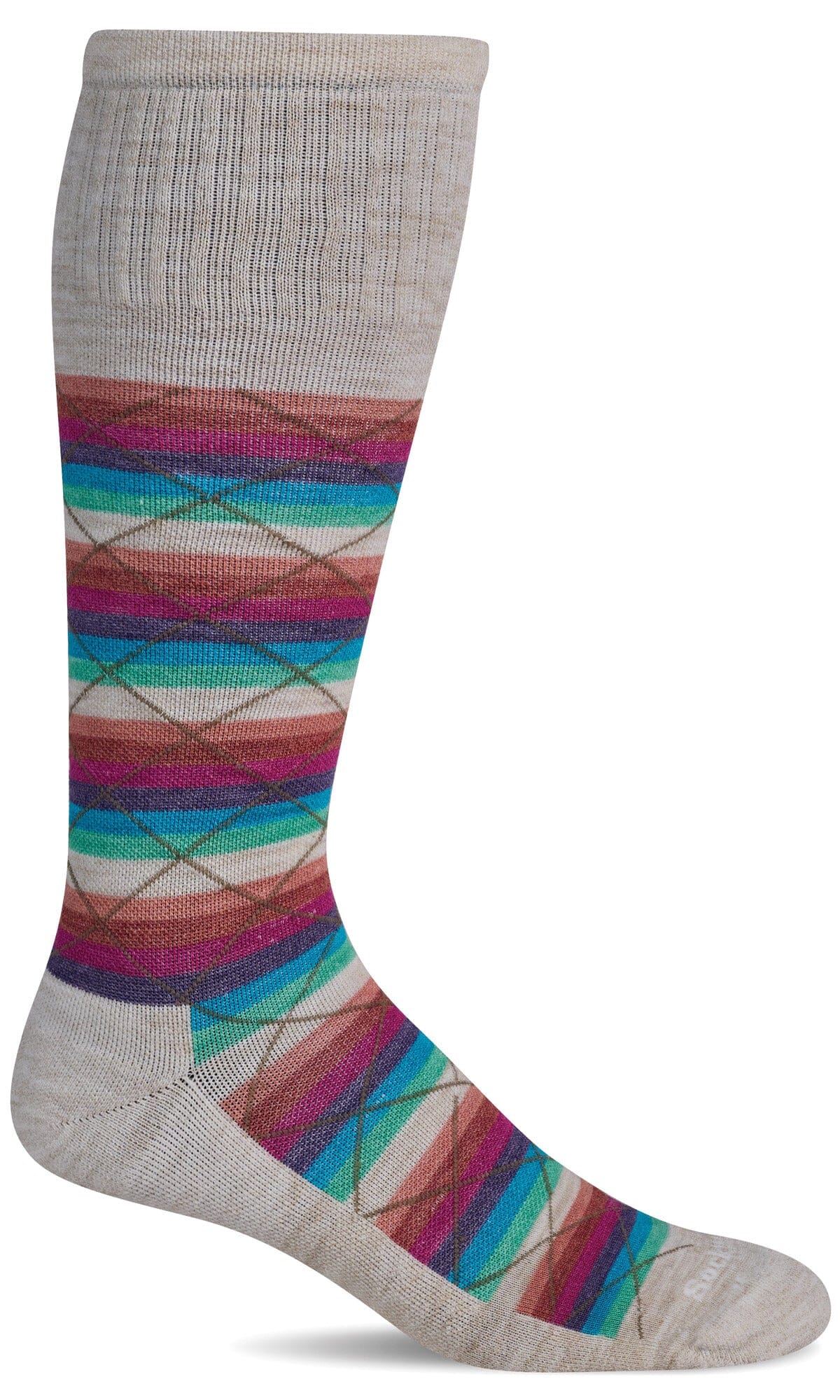 Women's Full Array | Moderate Graduated Compression Socks | Wide Calf Fit Lifestyle Compression Sockwell S/M Barley 