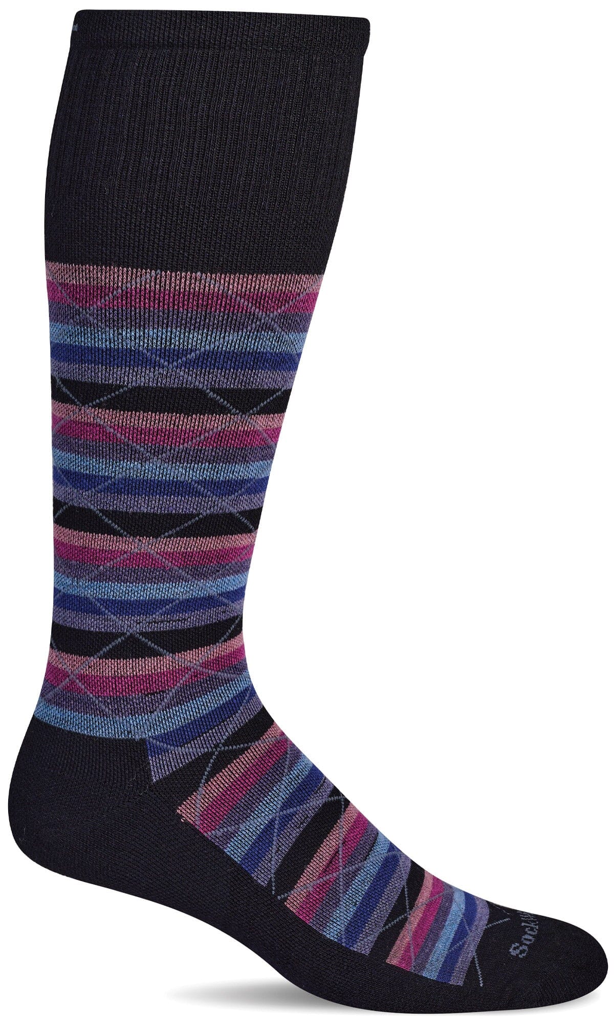Women's Full Array | Moderate Graduated Compression Socks | Wide Calf Fit Lifestyle Compression Sockwell S/M Black 
