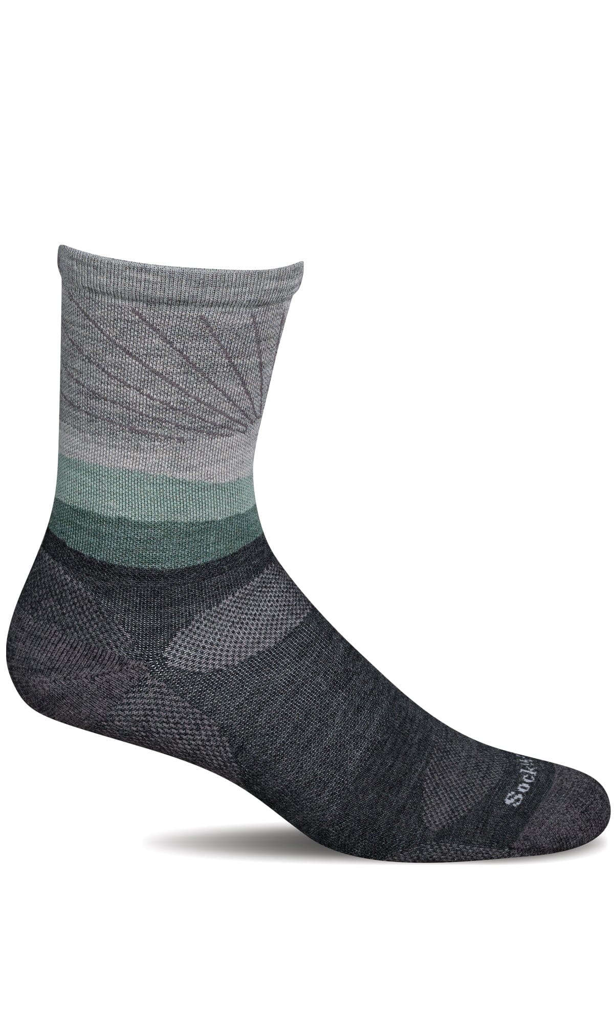 Women's Sunburst Crew | Moderate Graduated Compression Socks Sport Compression Sockwell S/M Charcoal 