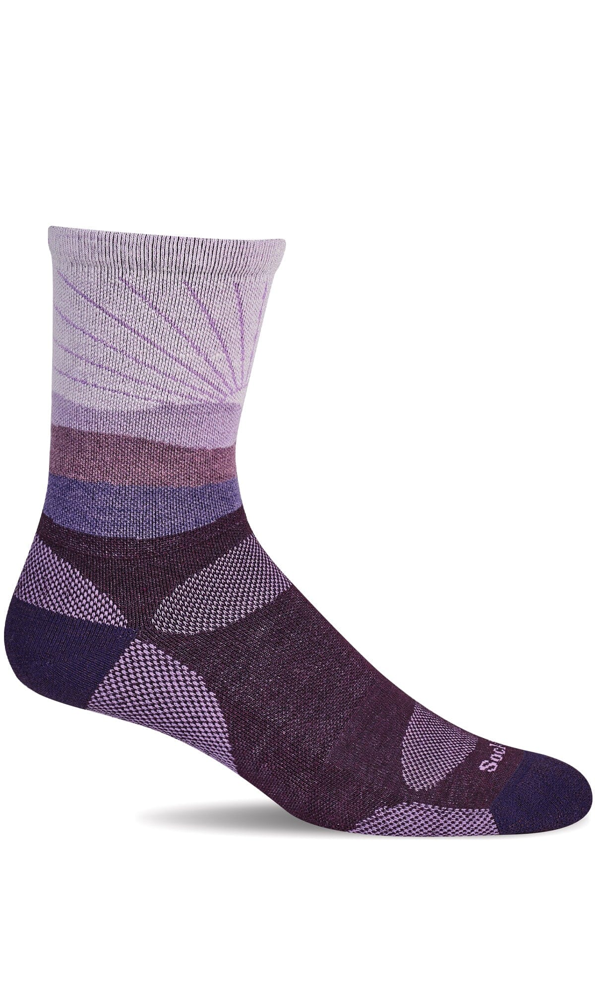 Women's Sunburst Crew | Moderate Graduated Compression Socks Sport Compression Sockwell S/M Blackberry 