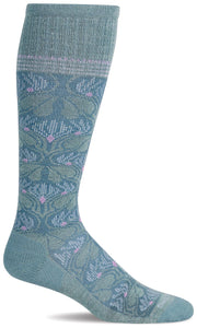 Women's Floral Tapestry | Moderate Graduated Compression Socks Lifestyle Compression Sockwell S/M Celadon 