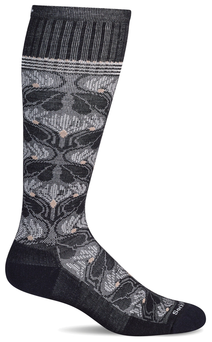 Women's Floral Tapestry | Moderate Graduated Compression Socks Lifestyle Compression Sockwell S/M Black 