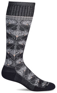 Women's Floral Tapestry | Moderate Graduated Compression Socks Lifestyle Compression Sockwell S/M Black 