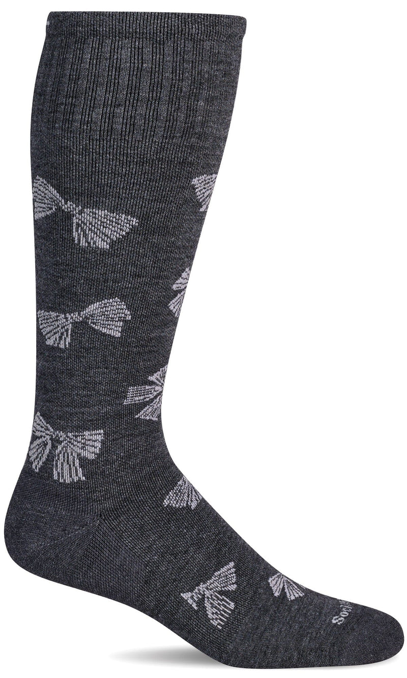 Women's Bows | Moderate Graduated Compression Socks Lifestyle Compression Sockwell S/M Charcoal with Sparkle 