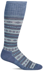 Women's Southwest Stripe | Firm Graduated Compression Socks Lifestyle Compression Sockwell S/M Bluestone 