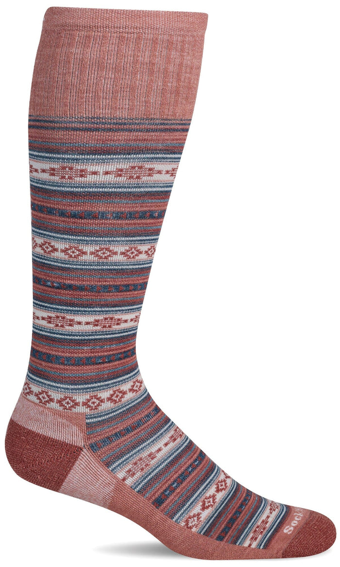 Women's Southwest Stripe | Firm Graduated Compression Socks Lifestyle Compression Sockwell S/M Pink Clay 