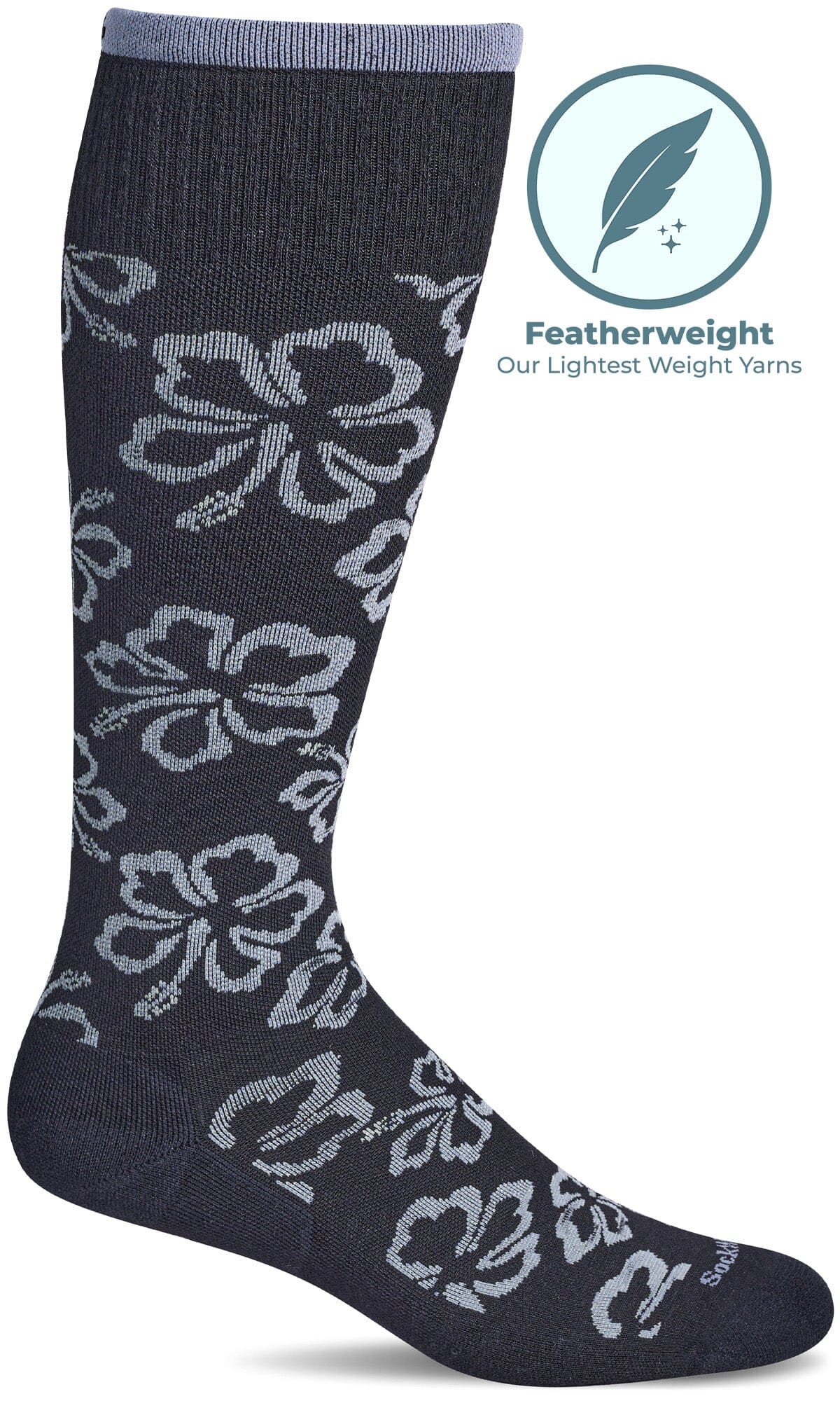 Women's Featherweight Florista | Moderate Graduated Compression Socks Lifestyle Compression Sockwell S/M Black 