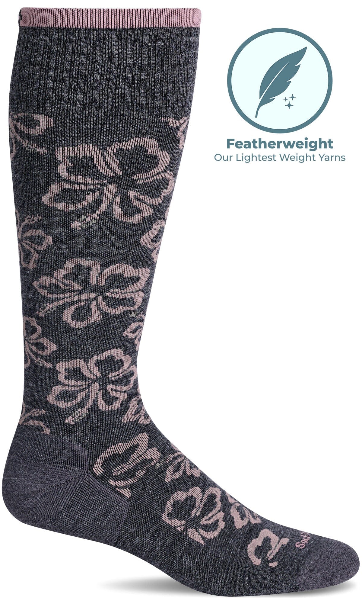 Women's Featherweight Florista | Moderate Graduated Compression Socks Lifestyle Compression Sockwell S/M Charcoal 