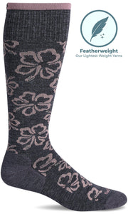 Women's Featherweight Florista | Moderate Graduated Compression Socks Lifestyle Compression Sockwell S/M Charcoal 
