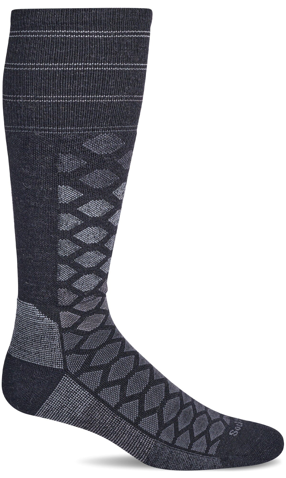 Men's The Edge Medium | Moderate Graduated Compression Socks Ski Compression Sockwell M/L Black 