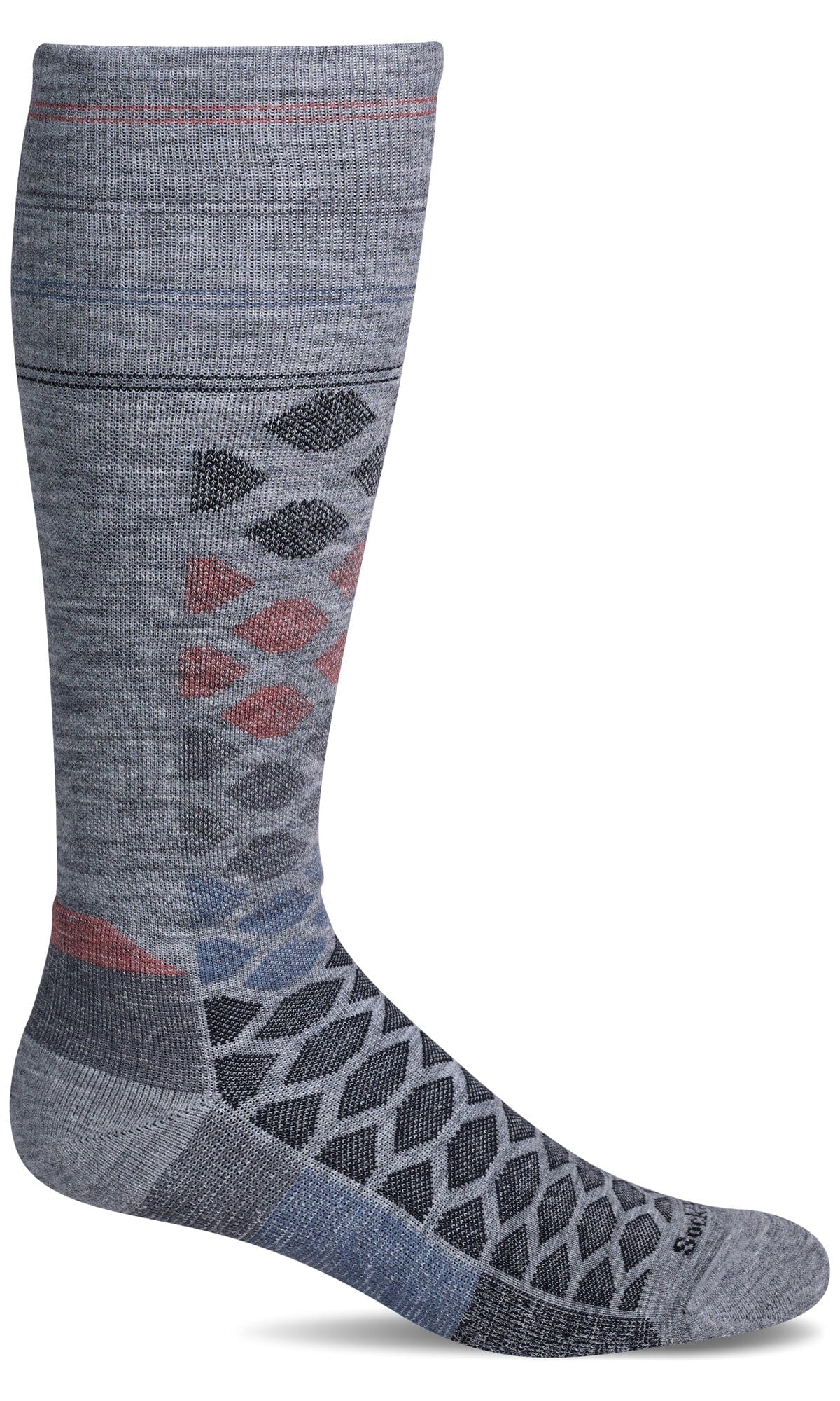 Men's The Edge Medium | Moderate Graduated Compression Socks Ski Compression Sockwell M/L Grey 