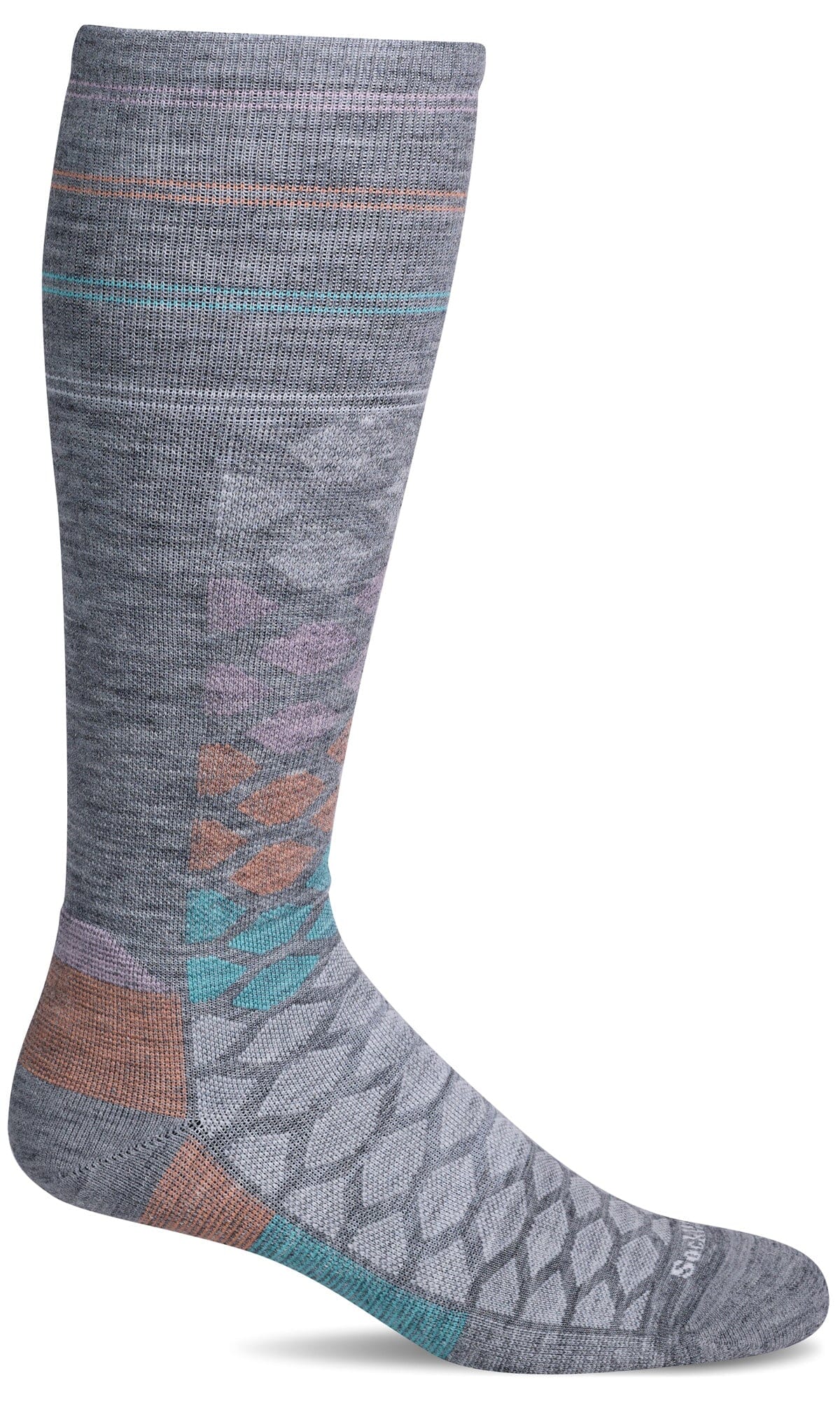 Women's The Edge Medium | Moderate Graduated Compression Socks Ski Compression Sockwell S/M Grey 