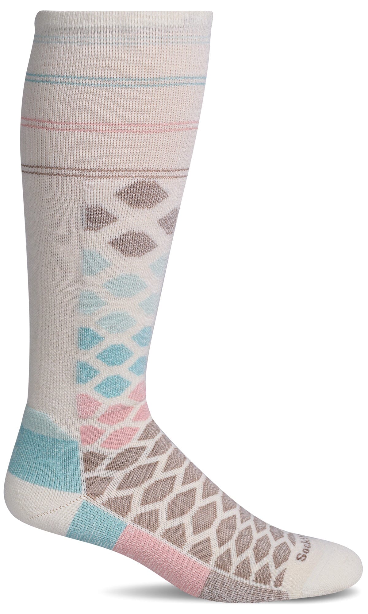 Women's The Edge Medium | Moderate Graduated Compression Socks Ski Compression Sockwell S/M Natural 