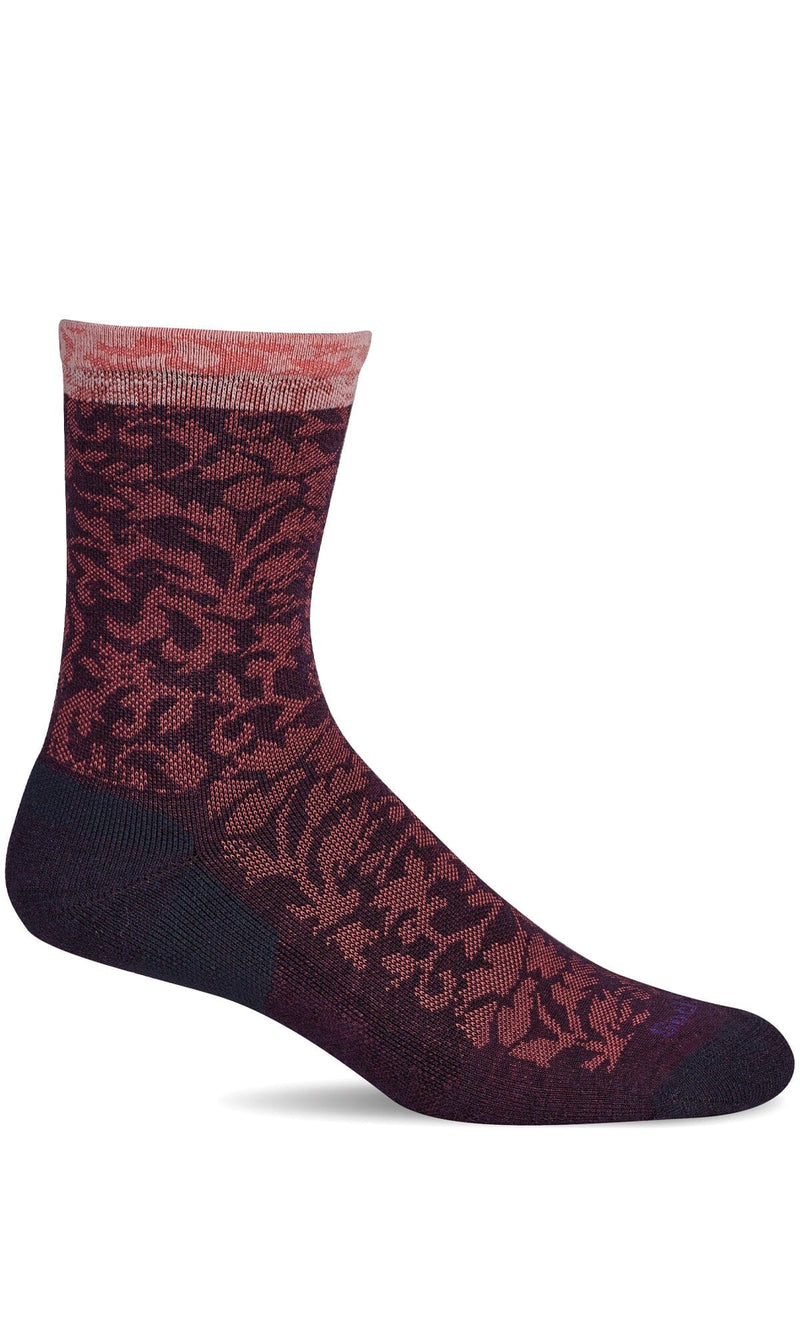 Women's Plantar Cush Crew | Plantar Relief Socks Plantar Fasciitis Relief Sockwell S/M Blackberry 