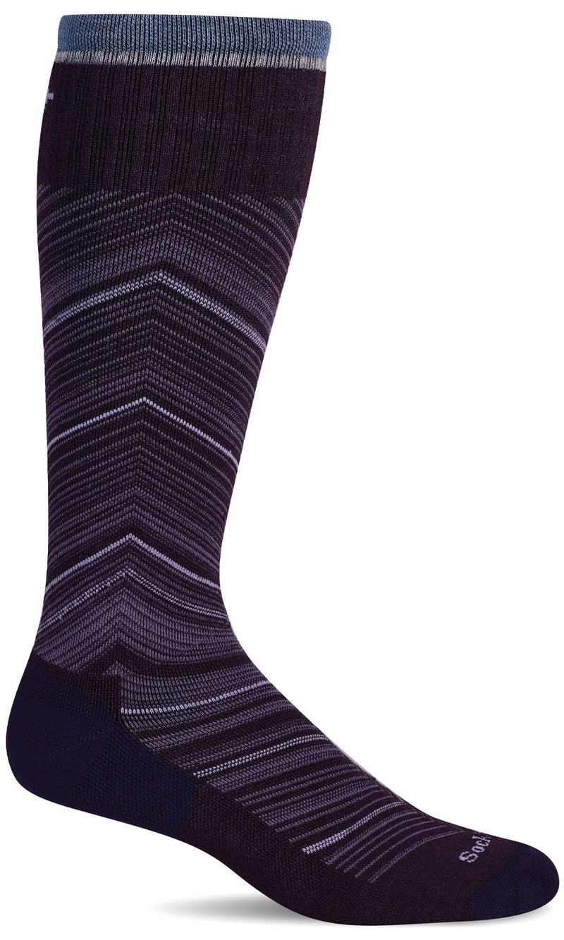 Women's Full Flattery | Moderate Graduated Compression Socks | Wide Calf Fit Lifestyle Compression Sockwell S/M Blackberry 