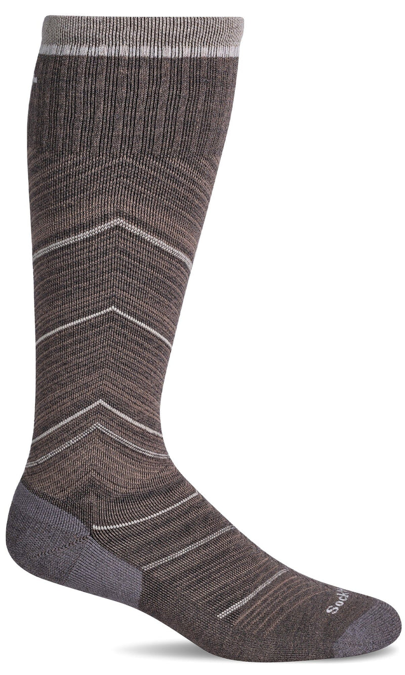 Women's Full Flattery | Moderate Graduated Compression Socks | Wide Calf Fit Lifestyle Compression Sockwell S/M Mushroom 