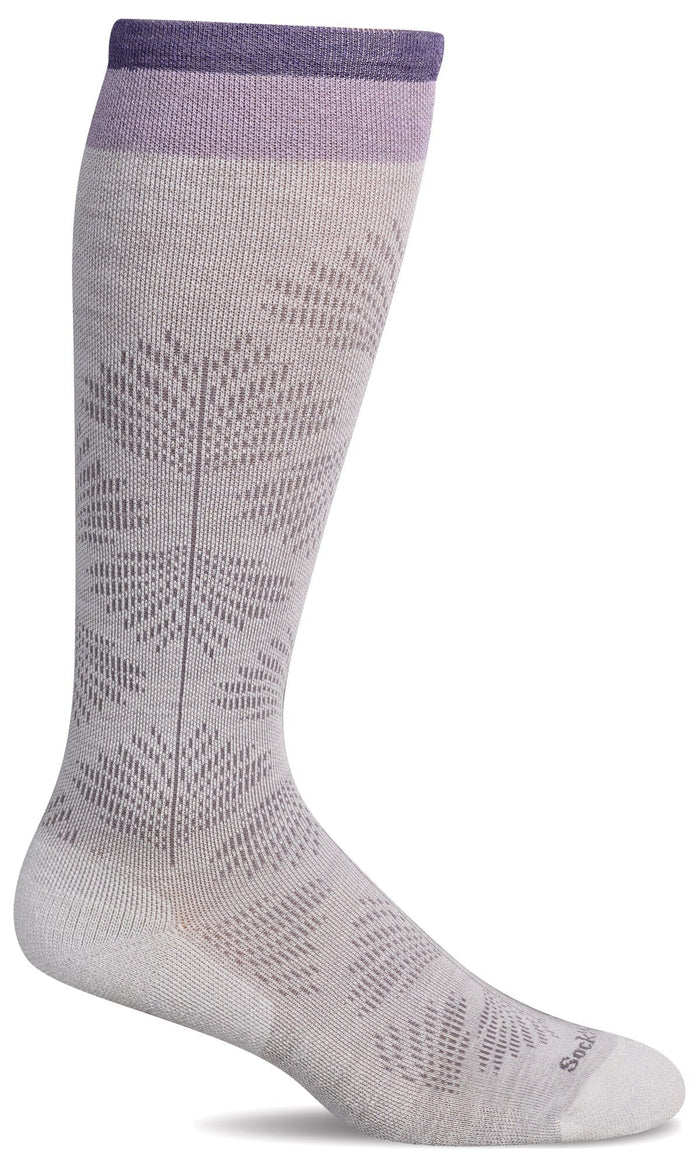 Women's Full Floral | Moderate Graduated Compression Socks | Wide Calf Fit Lifestyle Compression Sockwell S/M Natural 