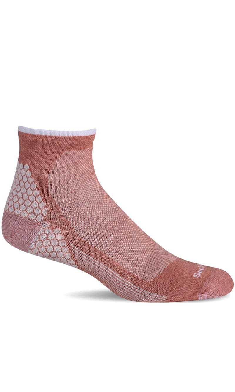Women's Plantar Sport Quarter | Plantar Relief Socks Plantar Fasciitis Relief Sockwell S/M Pink Clay 