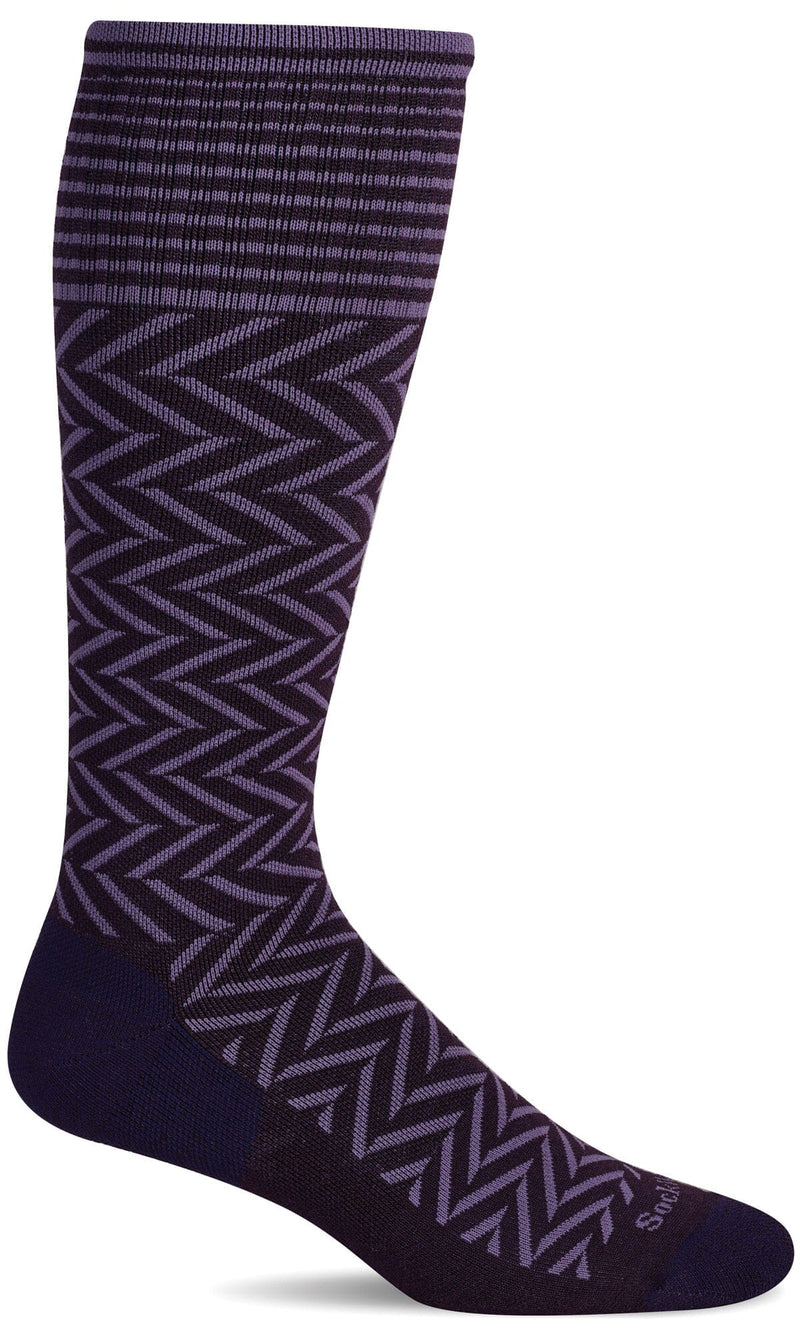 Women's Chevron | Moderate Graduated Compression Socks Lifestyle Compression Sockwell S/M Blackberry 