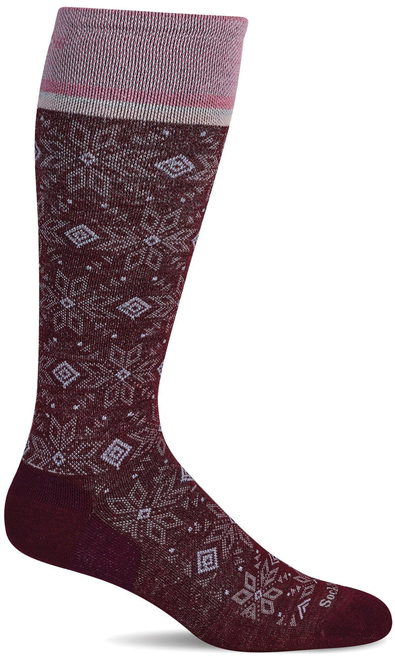 Women's Twinkle | Firm Graduated Compression Socks Lifestyle Compression Sockwell S/M Cranberry with Sparkle 