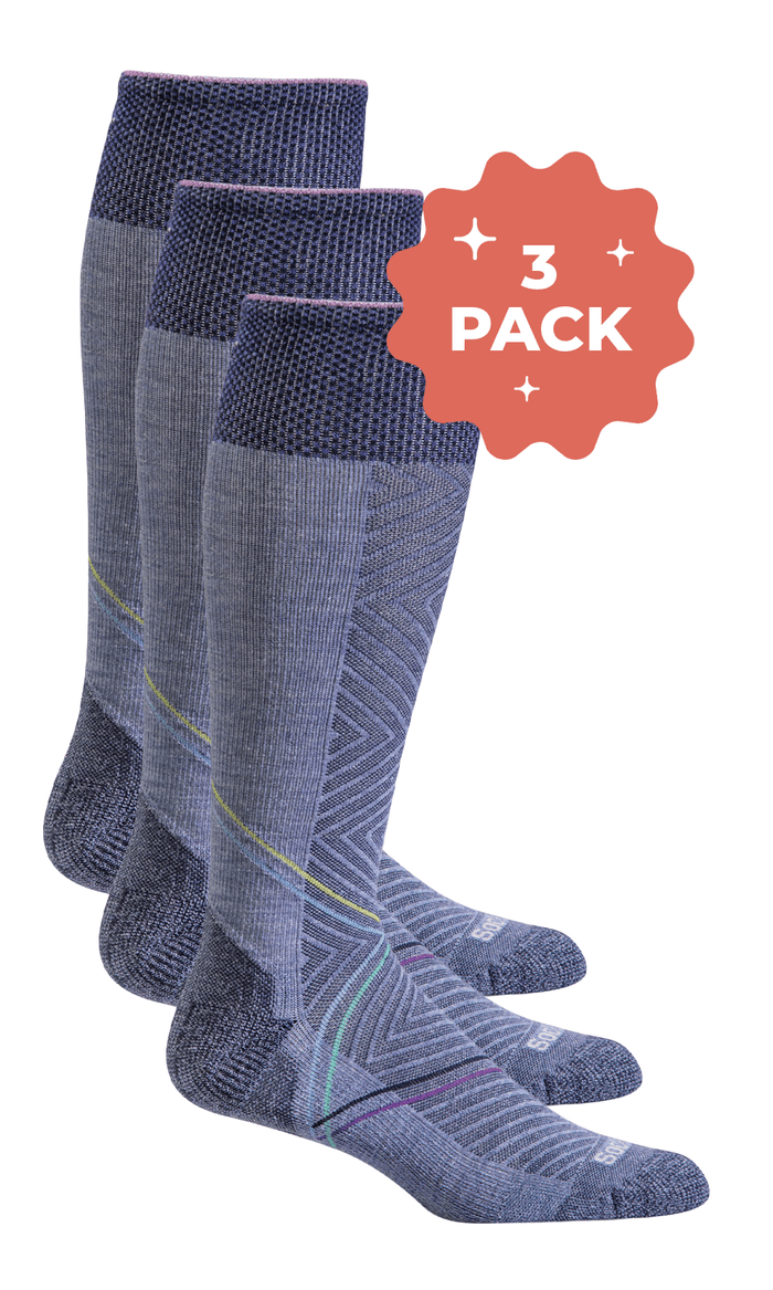 Women’s Pulse Knee High 3-Pack | Firm Graduated Compression Sport Compression Sockwell S/M Lilac 