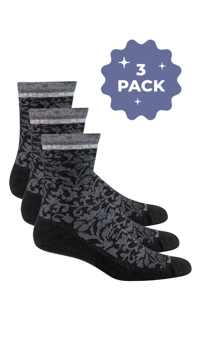 Women's Plantar Cush Crew 3-Pack | Plantar Relief Plantar Fasciitis Relief Sockwell S/M Black 