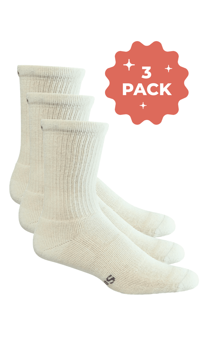 Women’s Walk About Crew 3-Pack | Moderate Graduated Compression Sport Compression Sockwell S/M Natural 