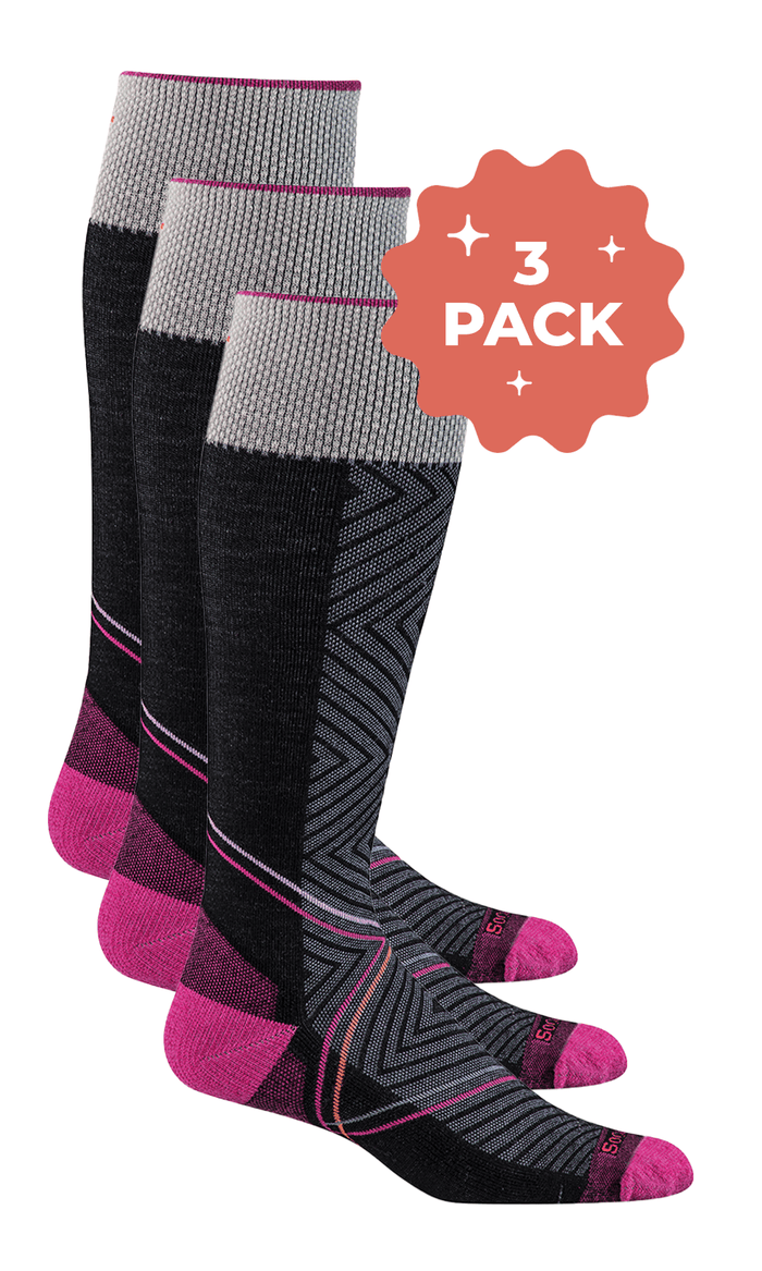 Women’s Pulse Knee High 3-Pack | Firm Graduated Compression Sport Compression Sockwell S/M Black 
