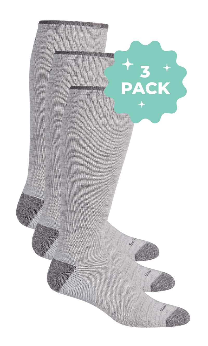 Men’s Elevation 3-Pack | Firm Graduated Compression Lifestyle Compression Sockwell M/L Ash 