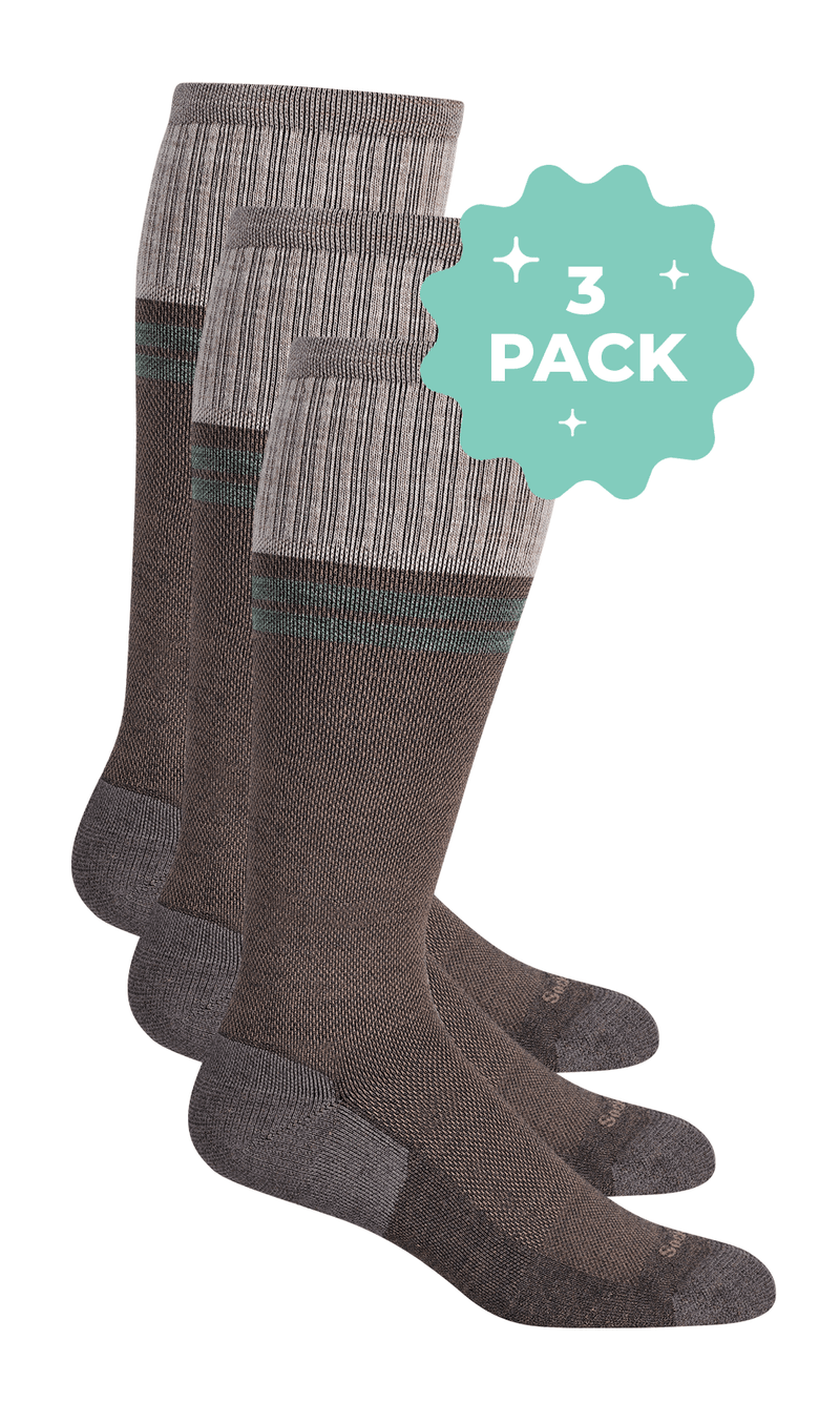Men's Sportster 3-Pack | Moderate Graduated Compression Lifestyle Compression Sockwell M/L Mushroom 