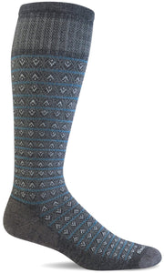 Men's Diamond Stripe | Moderate Graduated Compression Socks Lifestyle Compression Sockwell M/L Charcoal 
