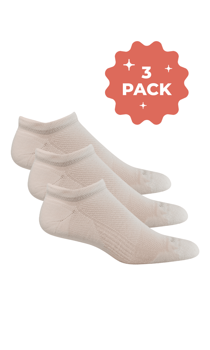 Women's Cadence Micro 3-Pack | Moderate Compression Sport Compression Sockwell S/M Natural Solid 