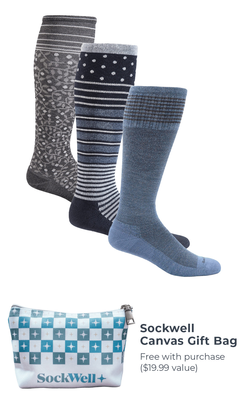Women’s Firm Classics Bundle - Blue | Firm Graduated Compression Lifestyle Compression Sockwell S/M 
