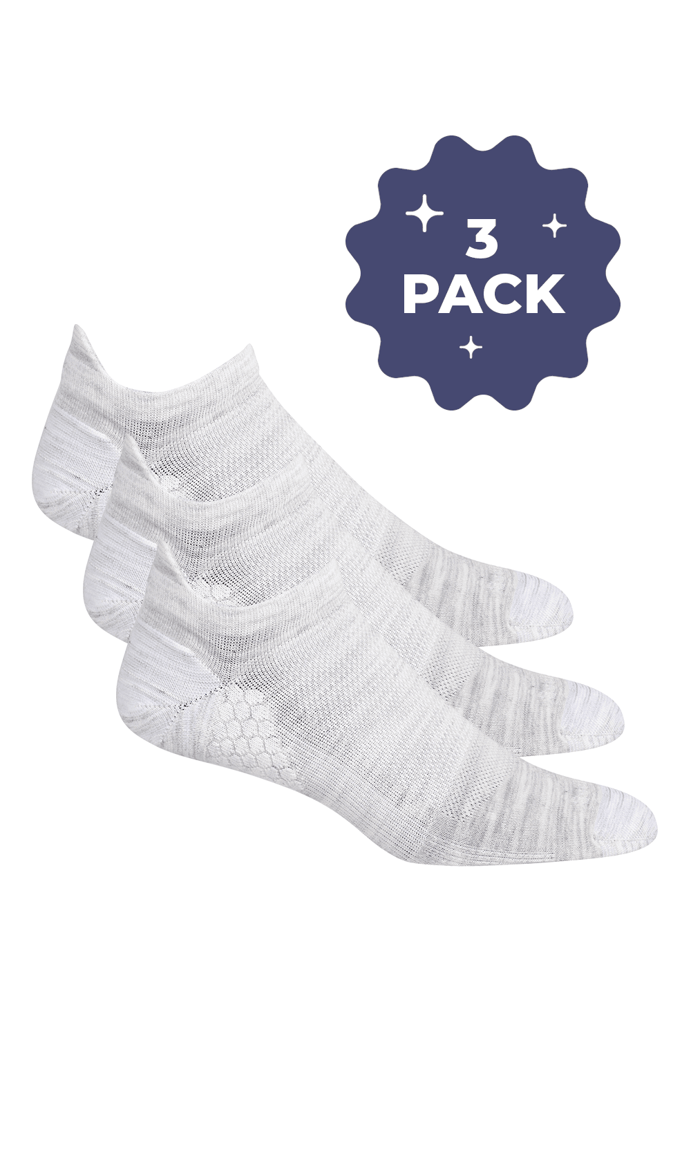 Women's Plantar Sport Micro 3-Pack | Plantar Relief Plantar Fasciitis Relief Sockwell S/M Ash 
