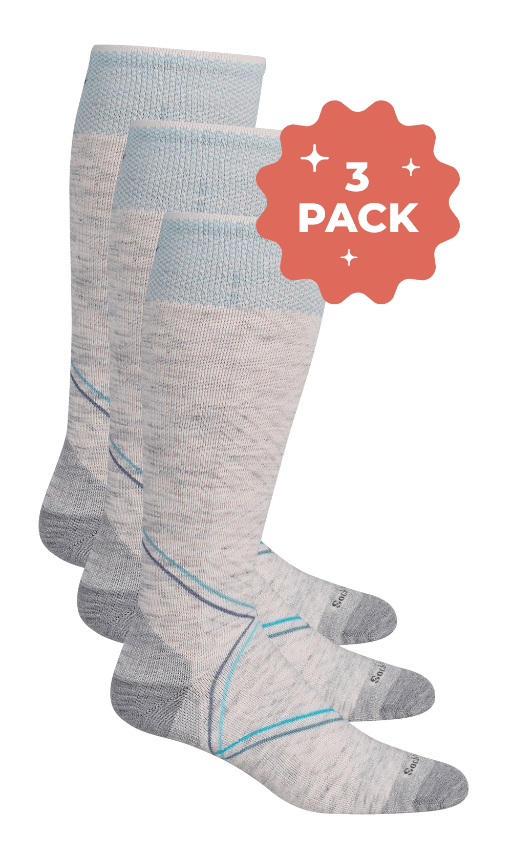 Women’s Pulse Knee High 3-Pack | Firm Graduated Compression Sport Compression Sockwell S/M Ash Bamboo