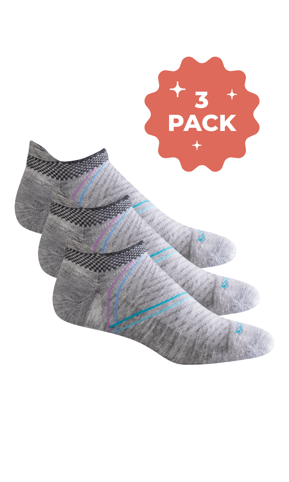 Women's Pulse Micro 3-Pack | Firm Compression Sport Compression Sockwell M/L Light Grey 