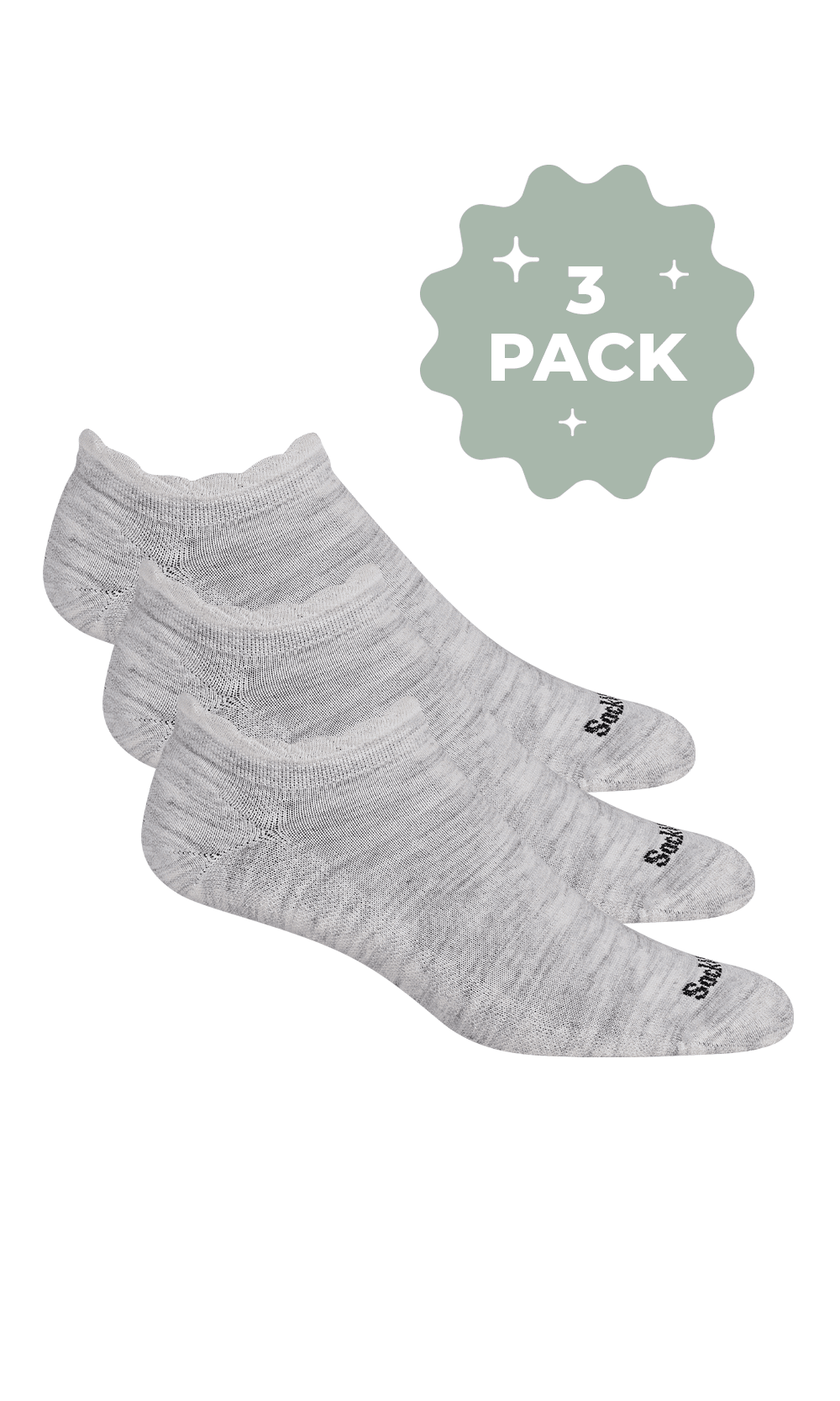 Women's Simplicity 3-Pack | Everyday Socks Essential Comfort Sockwell S/M Ash 