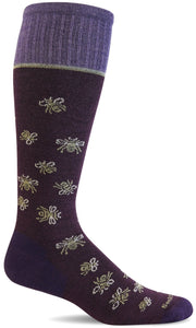 Women's Busy Bee | Moderate Graduated Compression Socks | Wide Calf Fit - Merino Wool Lifestyle Compression - Sockwell