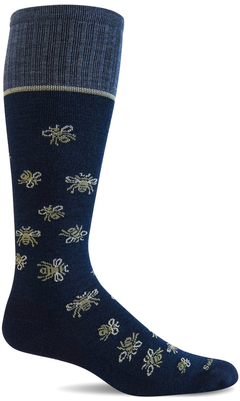 Women's Busy Bee | Moderate Graduated Compression Socks | Wide Calf Fit - Merino Wool Lifestyle Compression - Sockwell