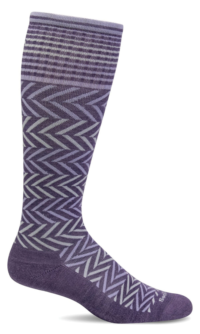 Women's Chevron | Moderate Graduated Compression Socks Lifestyle Compression Sockwell S/M Plum 