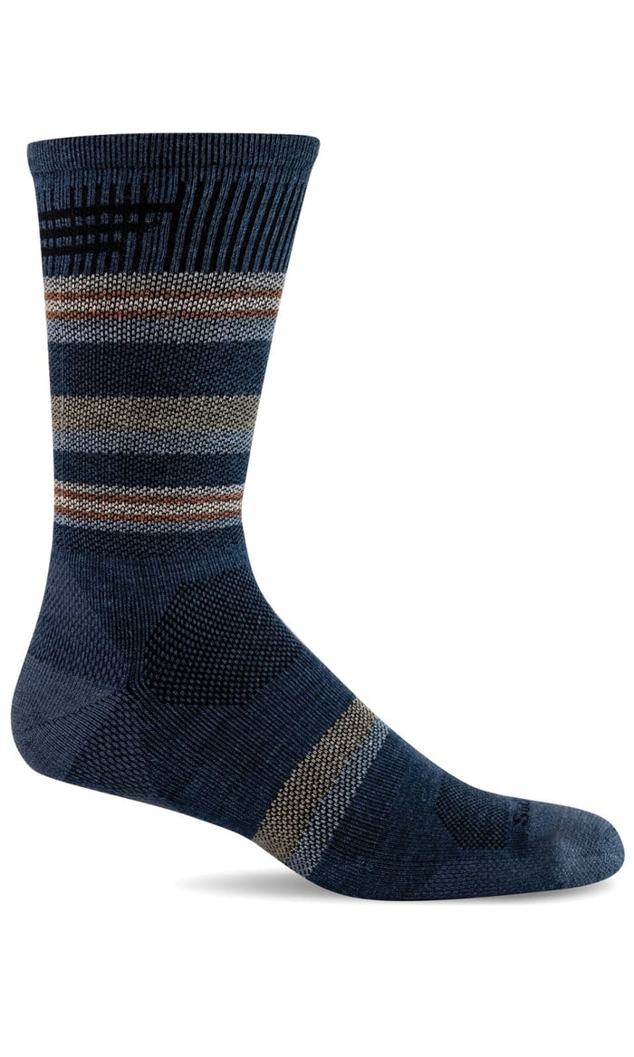 Men's Parks Twill Crew | Moderate Graduated Compression Socks Sport Compression Sockwell M/L Denim 