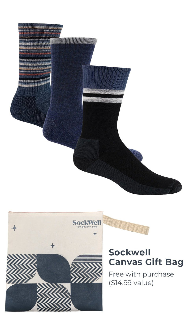Men's Rugged Stripe Bundle | Everyday Comfort - Merino Wool Essential Comfort - Sockwell
