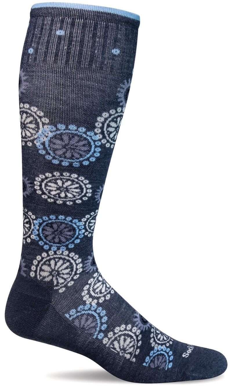 Women's Block Print | Moderate Graduated Compression Socks - Merino Wool Lifestyle Compression - Sockwell