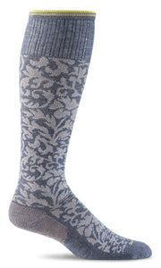 Women's Damask | Moderate Graduated Compression Socks Lifestyle Compression Sockwell S/M Denim 