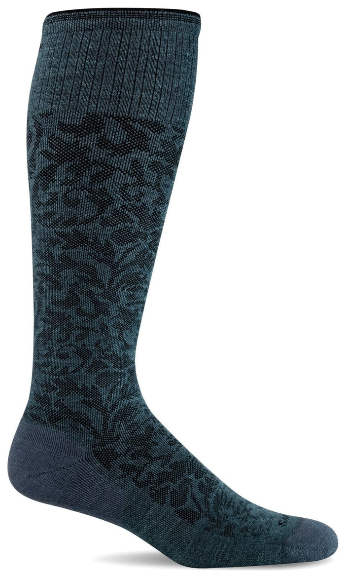 Women's Damask | Moderate Graduated Compression Socks Lifestyle Compression Sockwell S/M Blue Ridge 