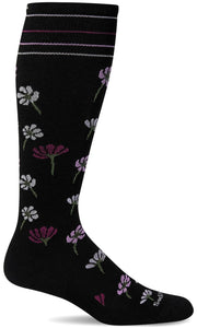 Women's Field Flower | Moderate Graduated Compression Socks Lifestyle Compression Sockwell S/M Black 