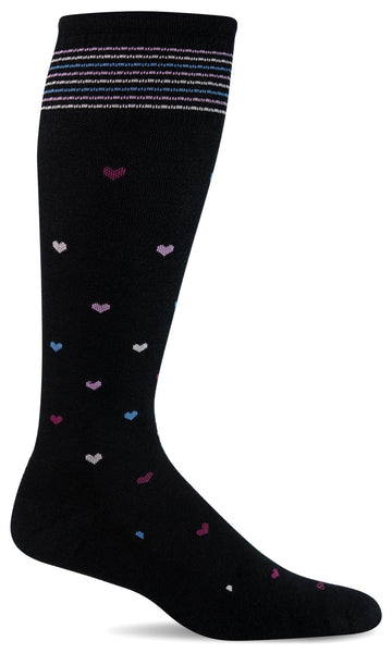 Women's Full Heart | Moderate Graduated Compression Socks | Wide Calf ...